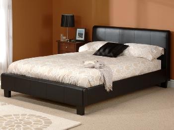 Julian Bowen Vienna King Size Black Faux Leather Bed Frame