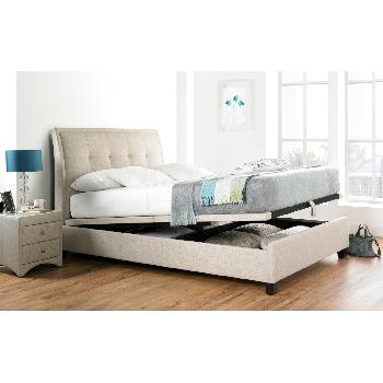 Kaydian Accent Upholstered Ottoman Bed Frame Double Oatmeal