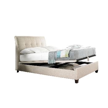 Kaydian Accent Upholstered Ottoman Bed Frame King Oatmeal