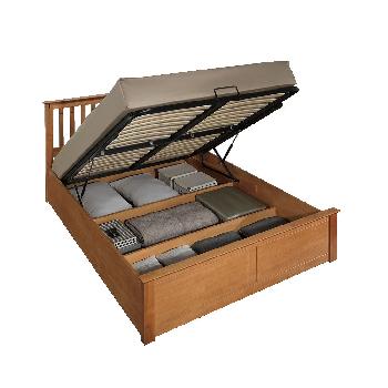 Kensington Wooden Storage Bed Double Oak