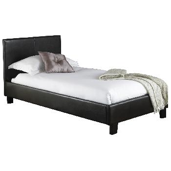 Kingston Faux Leather Bed Frame Single Black