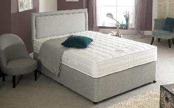 La Romantica Melody Divan - Chelsea Grey Fabric, Small Double, End with 2 Continental Drawers