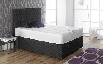 La Romantica Serenade Ortho Divan - Black Chenille Fabric, Double, No Storage