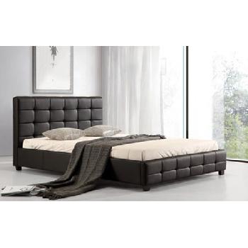 Lattice Faux Leather Bed Frame Double White