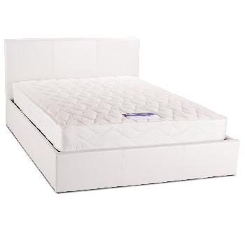 Lazio PU Leather Ottoman Bed White Double