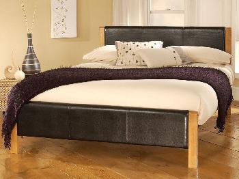 Limelight 4ft Mira Small Double Black Faux Leather Bed Frame