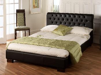 Limelight Aries Double Black Faux Leather Bed Frame