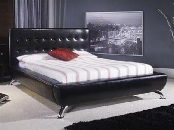 Limelight Comet 4' 6 Double Black Leather Bed