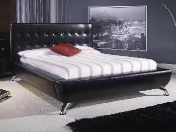 Limelight Comet Double Black Faux Leather Bed Frame