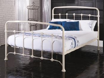 Limelight Cressida 5' King Size Cream Metal Bed