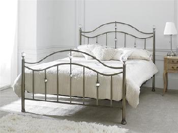 Limelight Cygnus Crystal - Antique Brass 4' 6 Double Brass Metal Bed