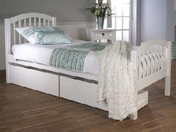Limelight Despina With Drawers 3' Single White 2 Drawer Wooden Bed