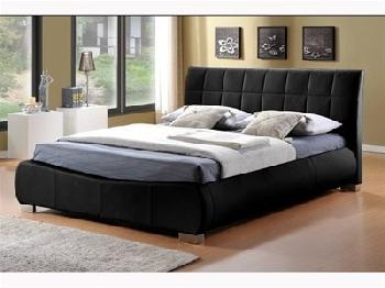 Limelight Dorado Black 4' 6 Double Black Leather Bed