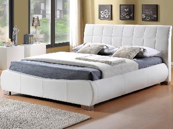 Limelight Dorado Double White Faux Leather Bed Frame