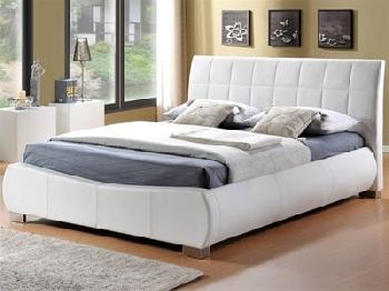 Limelight Dorado White 4' 6 Double White Leather Bed