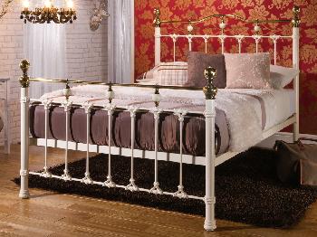 Limelight Knightsbridge Double Ivory and Brass Bed Frame