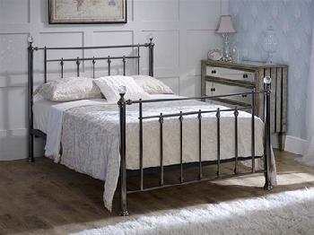 Limelight Libra Crystal 4' 6 Double Black Chrome Metal Bed