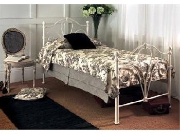 Limelight Nimbus 4' Small Double Ivory Slatted Bedstead Metal Bed
