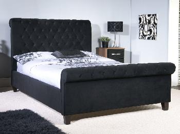 Limelight Orbit Double Black Velvet Fabric Bed Frame