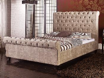 Limelight Orbit Double Mink Velvet Fabric Bed Frame