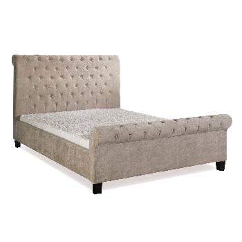 Limelight Orbit Mink Velvet Upholstered Bed Frame - Kingsize