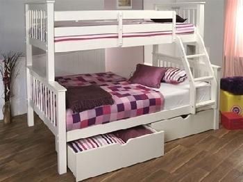 Limelight Pavo with Drawers (High Sleeper Triple Sleeper) 3' Single White Triple Sleeper with Drawers Bunk Bed