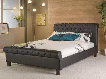 Limelight Phoenix Double Black Faux Leather Bed Frame