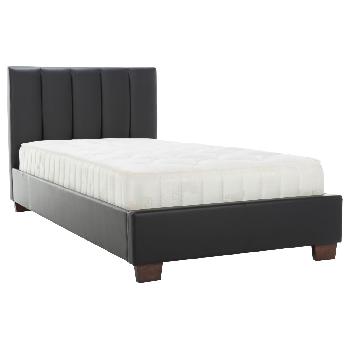 Limelight Pulsar Black Faux Leather Bedstead Single