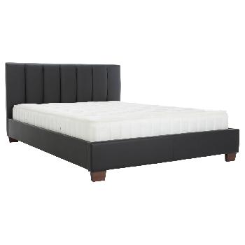 Limelight Pulsar Black Faux Leather Bedstead Double