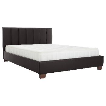 Limelight Pulsar Brown Faux Leather Bedstead Small Double