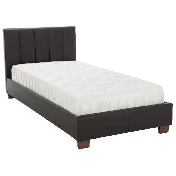 Limelight Pulsar Brown Faux Leather Bedstead Single