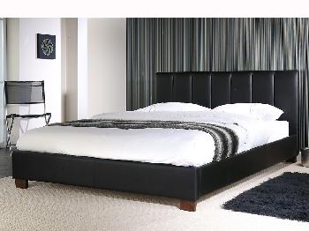 Limelight Pulsar Double Black Faux Leather Bed Frame