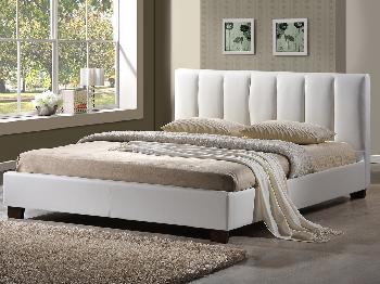 Limelight Pulsar Double White Faux Leather Bed Frame