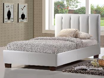 Limelight Pulsar Single White Faux Leather Bed Frame