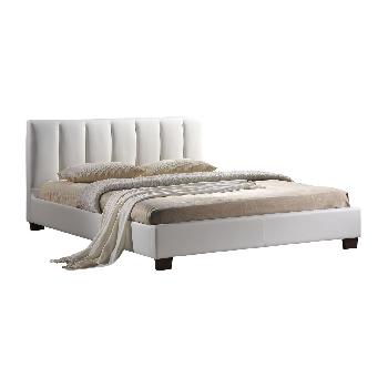 Limelight Pulsar White Faux Leather Bedstead King