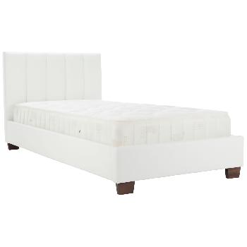 Limelight Pulsar White Faux Leather Bedstead Small Double