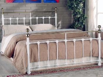 Limelight Tarvos King Size White Metal Bed Frame