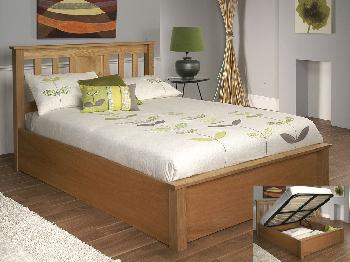 Limelight Terran Double Oak Ottoman Bed Frame