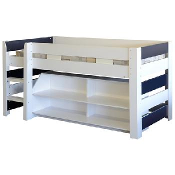 Lollipop Mid Sleeper Bed White - Navy