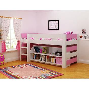 Lollipop Mid Sleeper Bed White - Pink