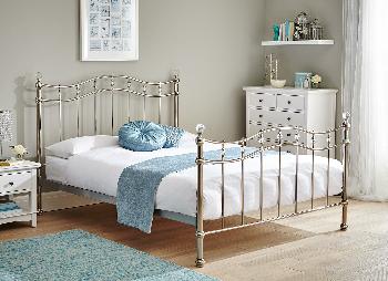 Louis Chrome Metal Bed Frame - 4'6 Double