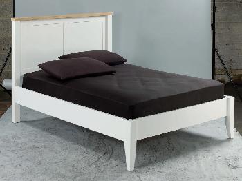 LPD Boston Double White and Ash Bed Frame