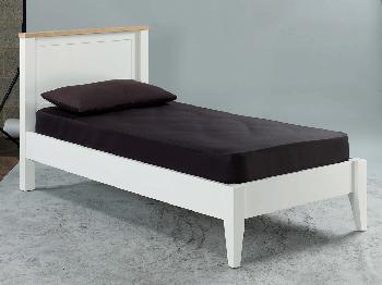 LPD Boston Single White and Ash Bed Frame