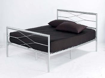 LPD Brooklyn King Size Silver Metal Bed Frame