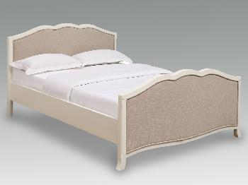 LPD Chantilly Double Antique White Wooden Bed Frame