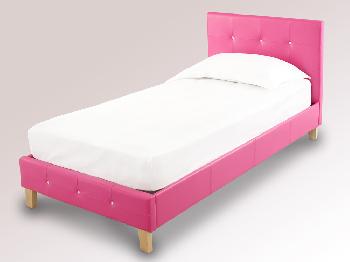 LPD Diamante Single Pink Faux Leather Bed Frame