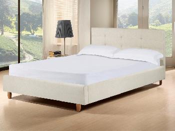 LPD Hartford King Size Cream Fabric Bed Frame