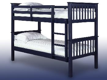 LPD Leo Navy Blue Wooden Bunk Bed Frame