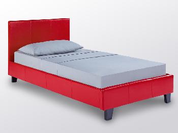 LPD Prado Single Red Faux Leather Bed Frame