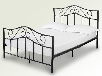 LPD Zeta Double Black Metal Bed Frame